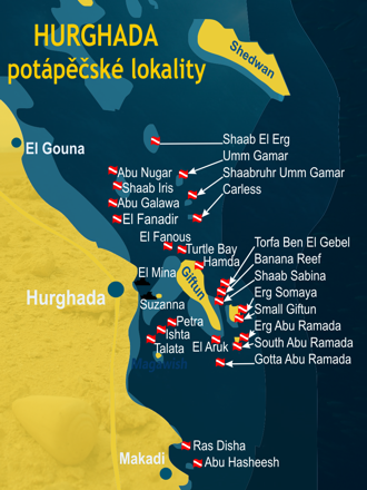 Hurghada - místa k potápění